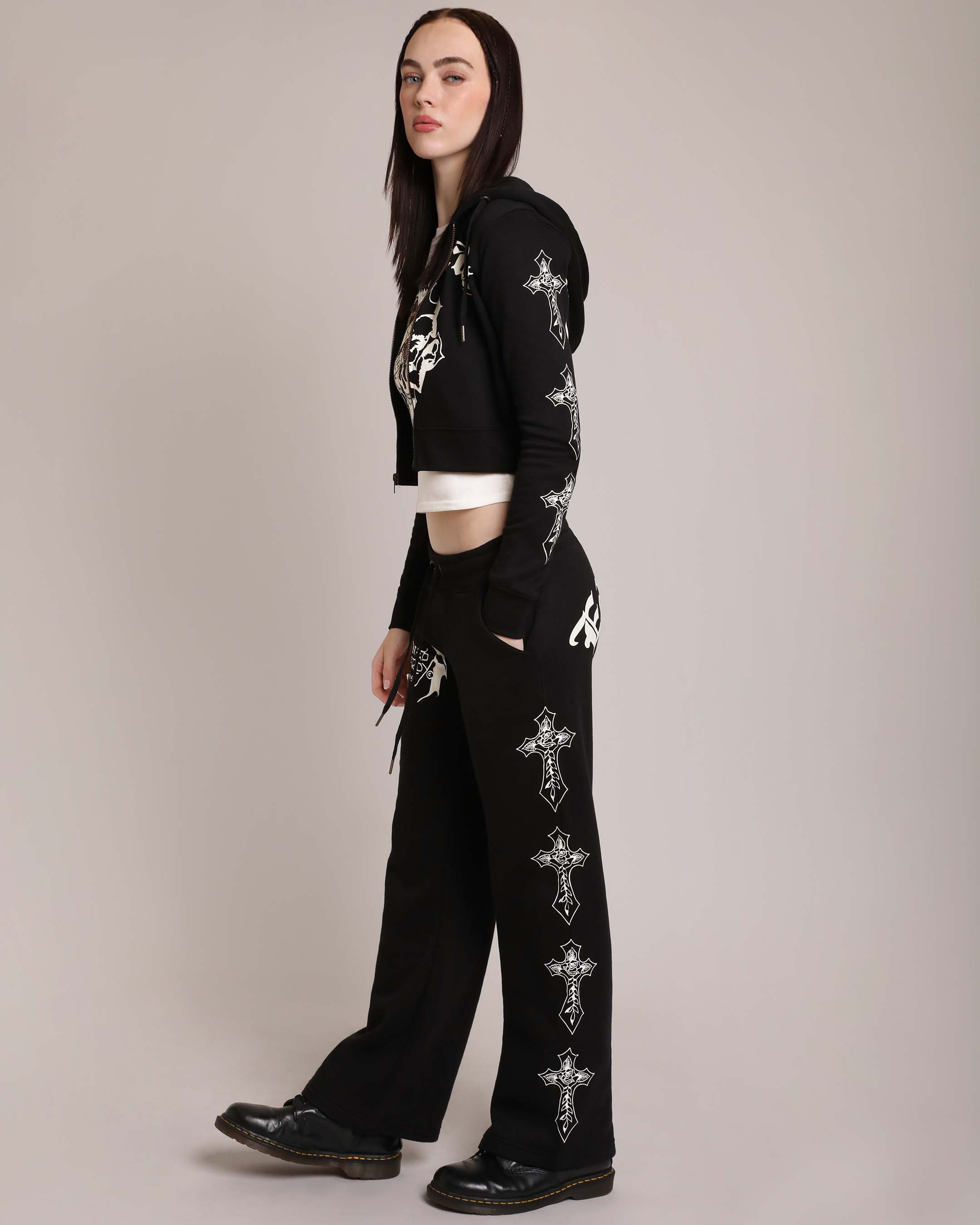 Crosses Zip Front Hoodie