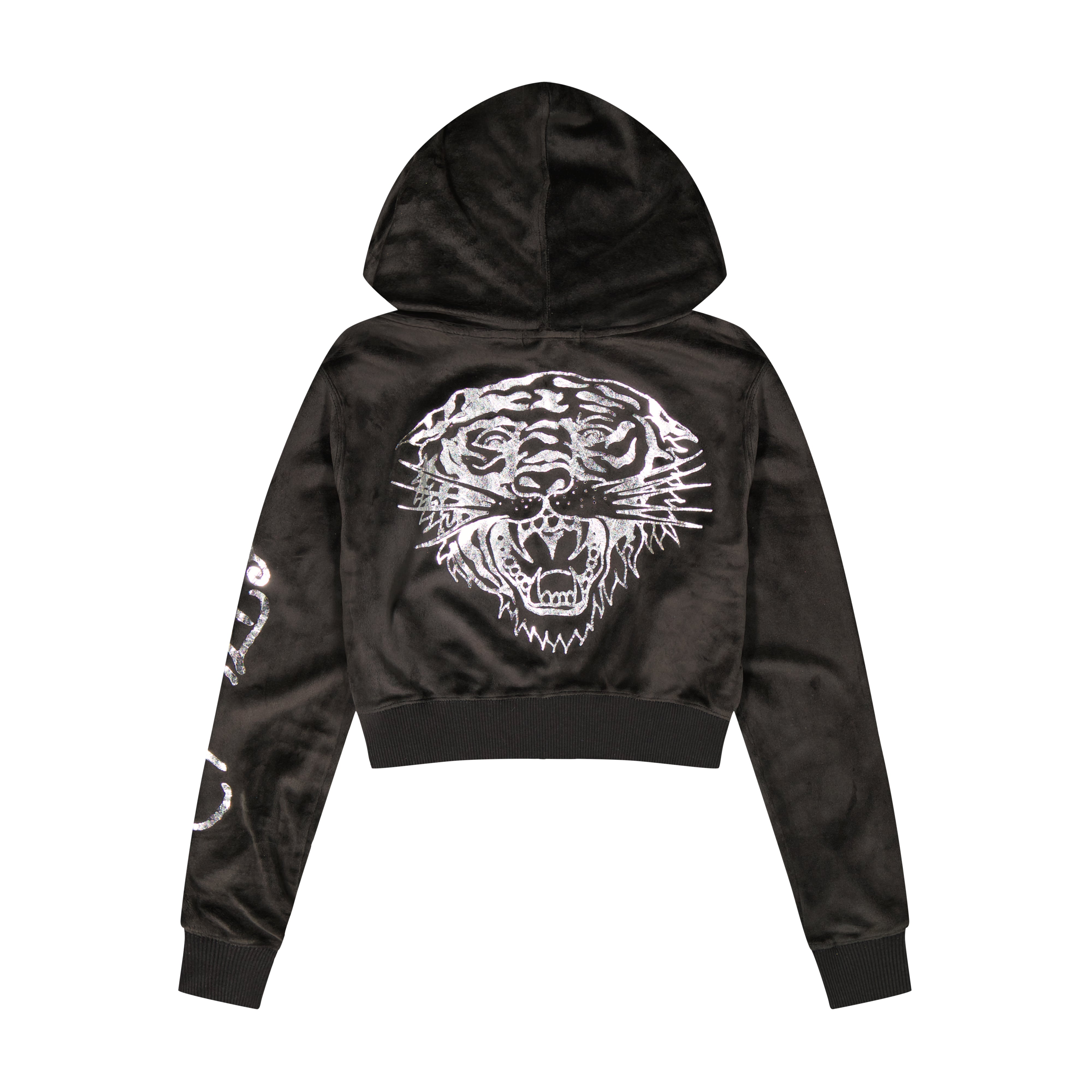 Tiger Head Y2K Velour Hoodie