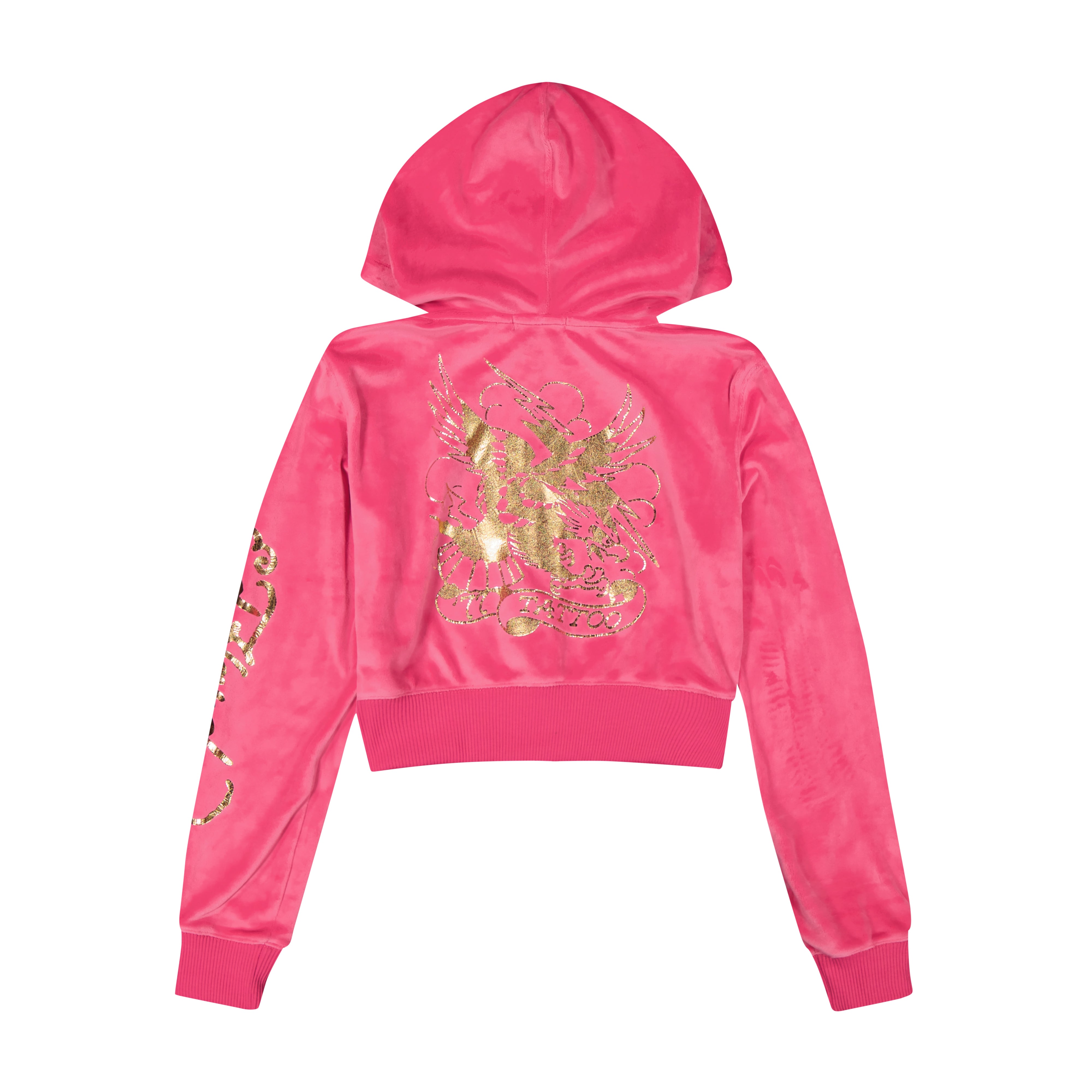 Tattoo Eagle Y2K Velour Hoodie