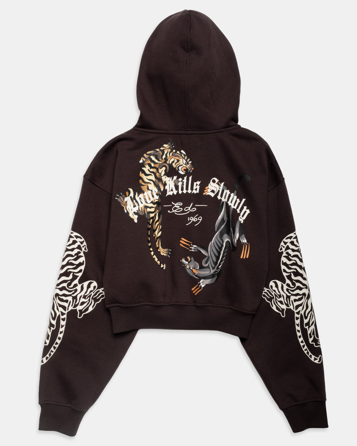 Tiger Panther Cropped Zip Hoodie