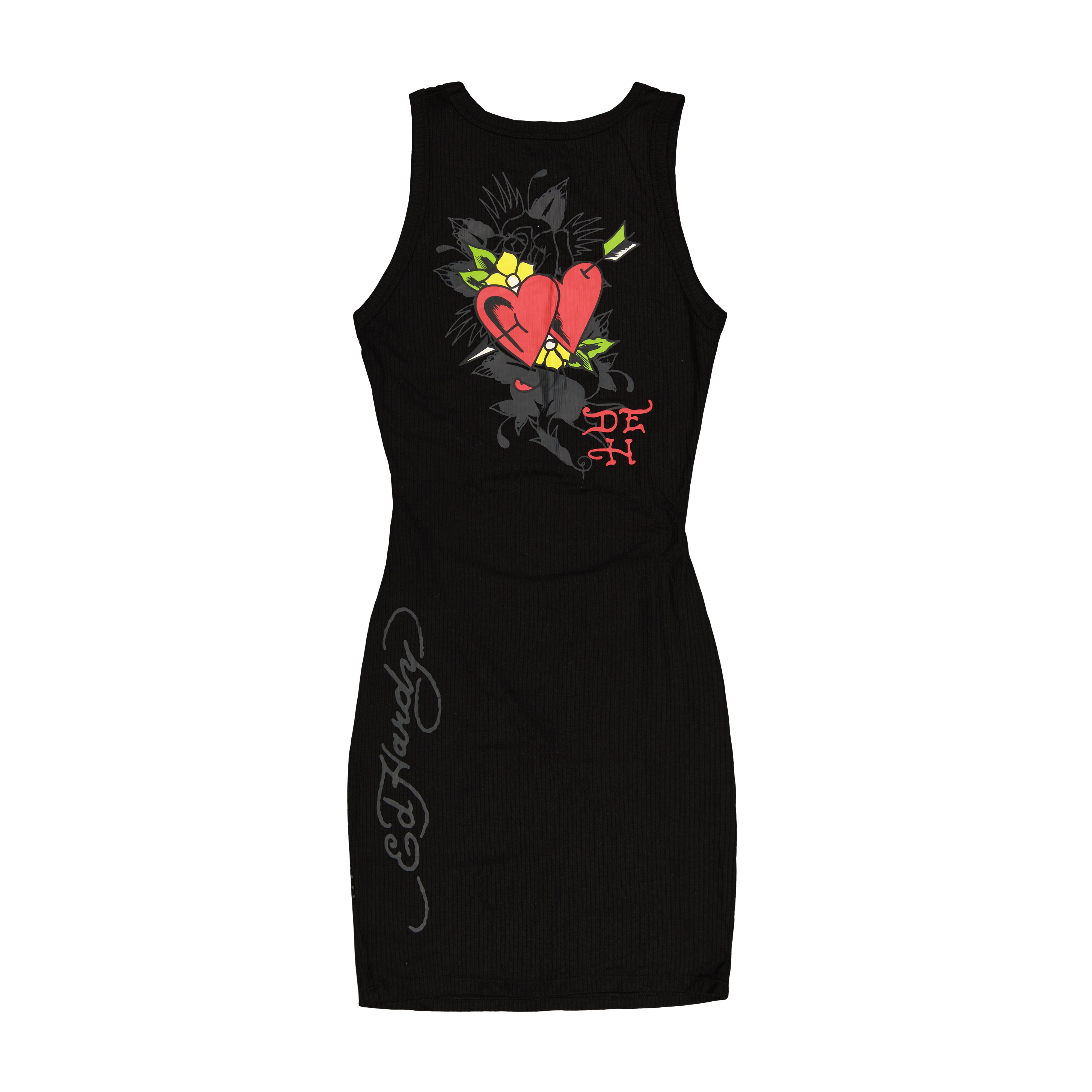 Heart Wings Cut Out Rib Tank Dress