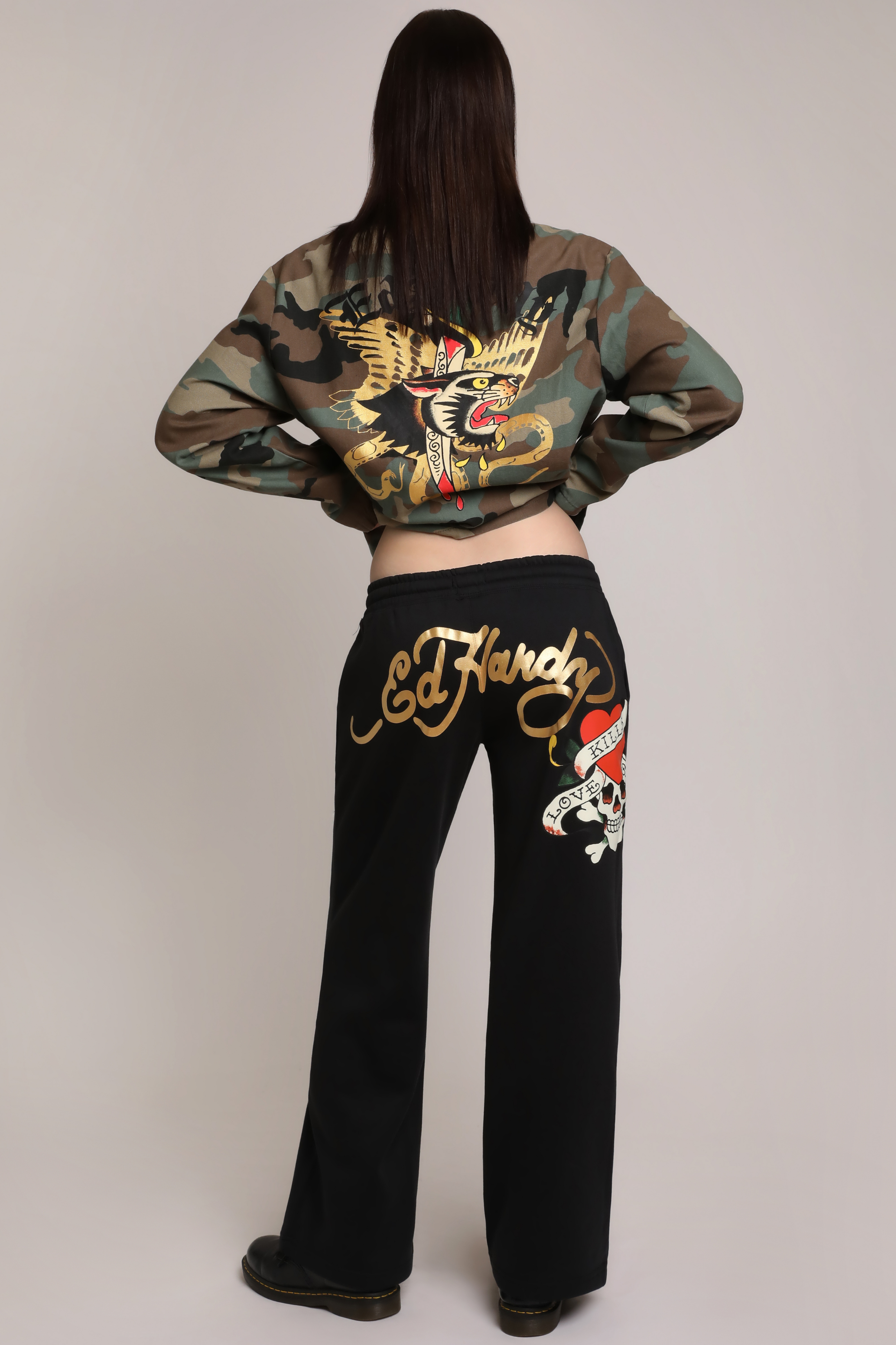 LKS Skull Black Flared Sweatpant