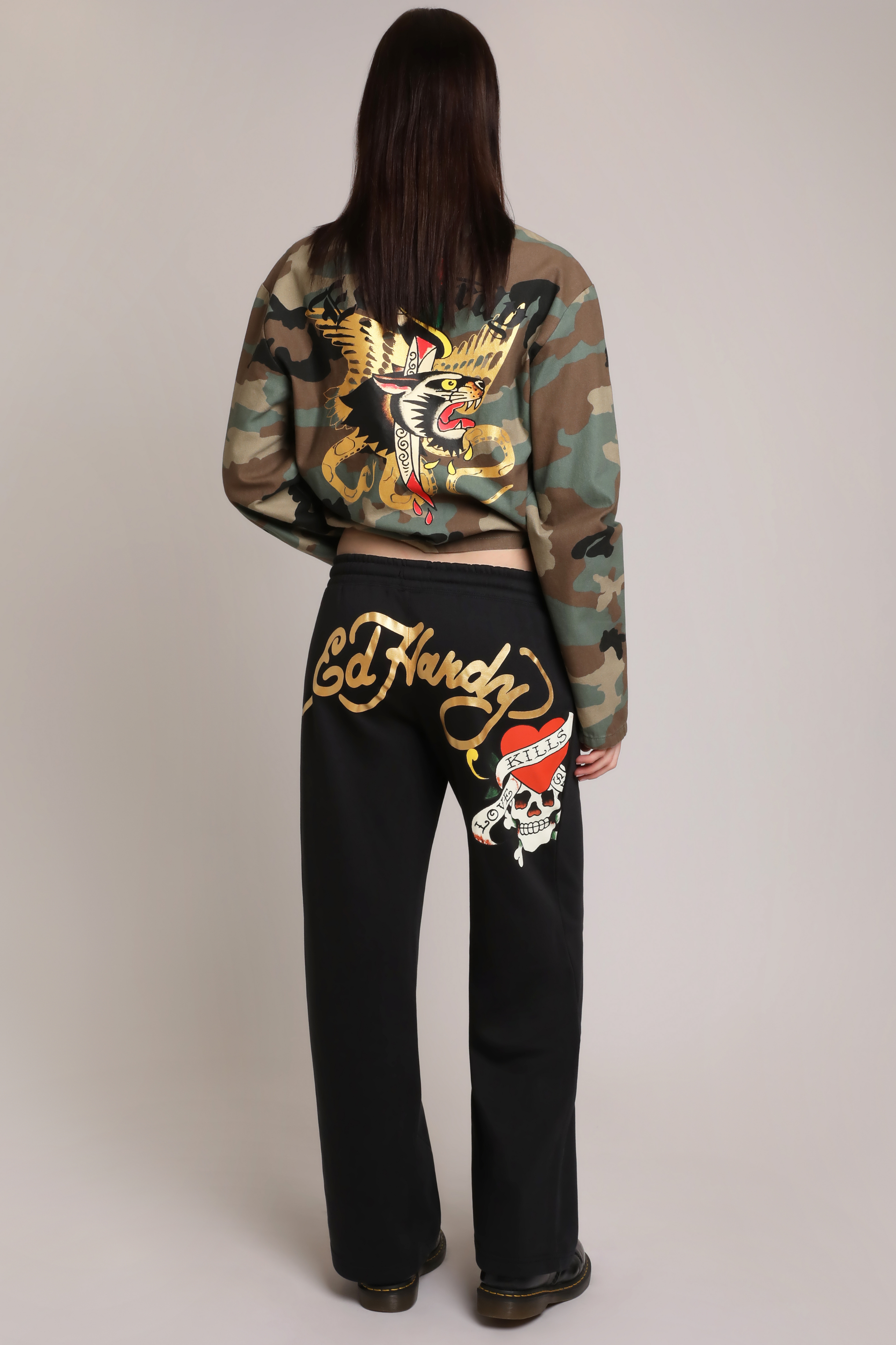 LKS Skull Black Flared Sweatpant