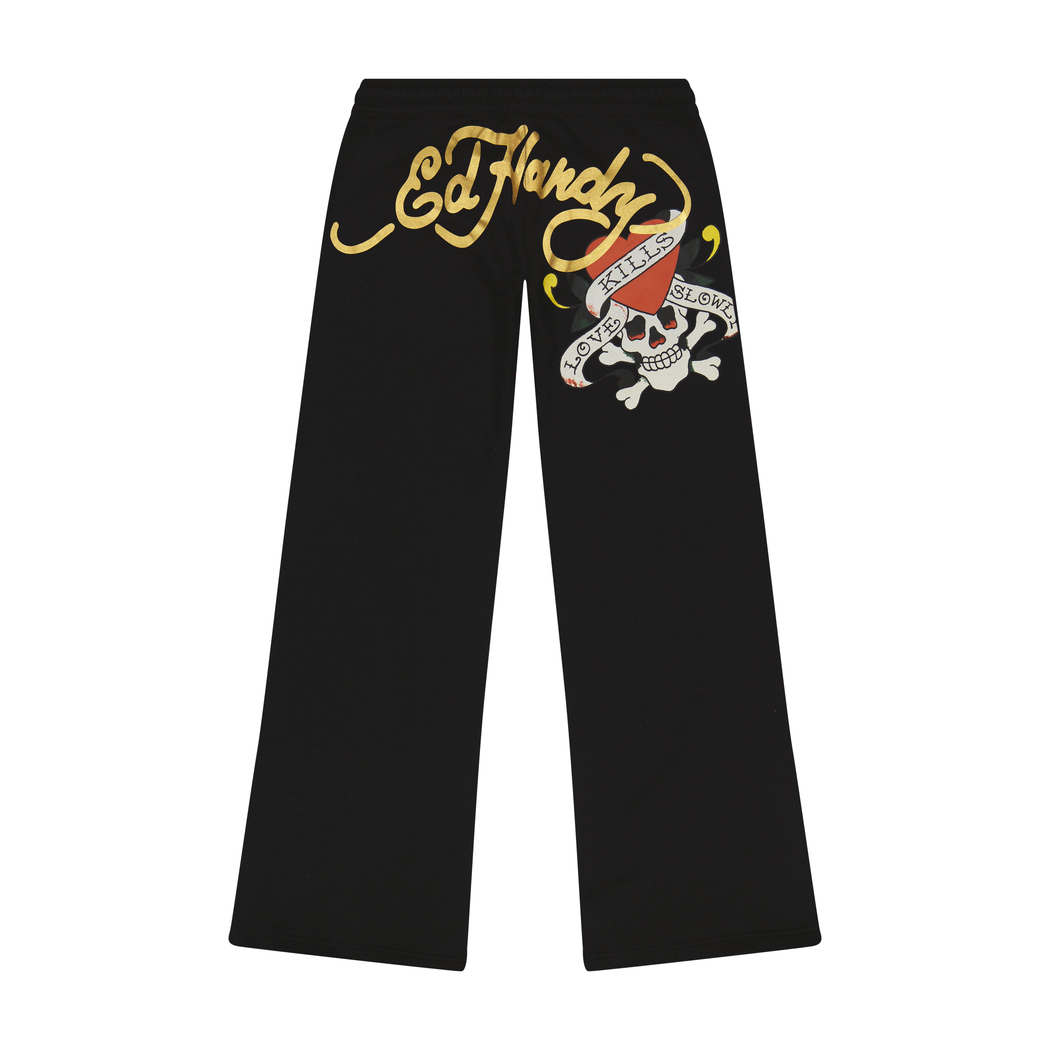 Black flare pants / Baggy jeans winter / Ed Hardy clothing