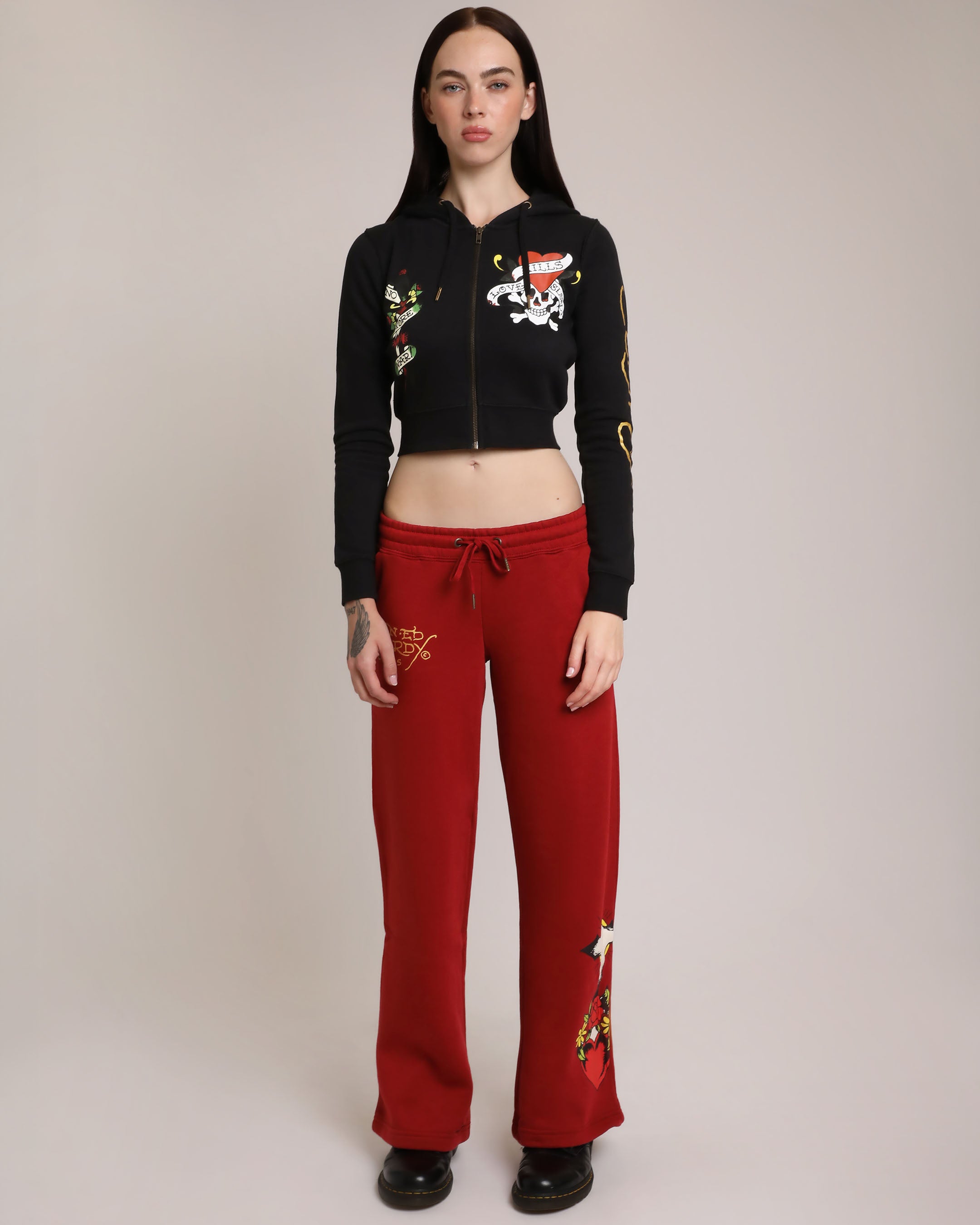 Sacred Heart Sweatpants - Dark Cherry