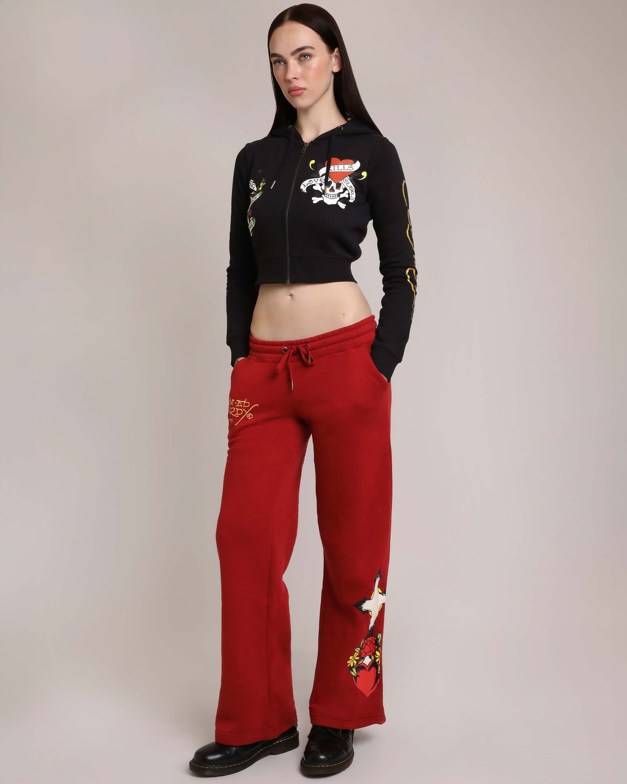 Sacred Heart Sweatpants - Dark Cherry