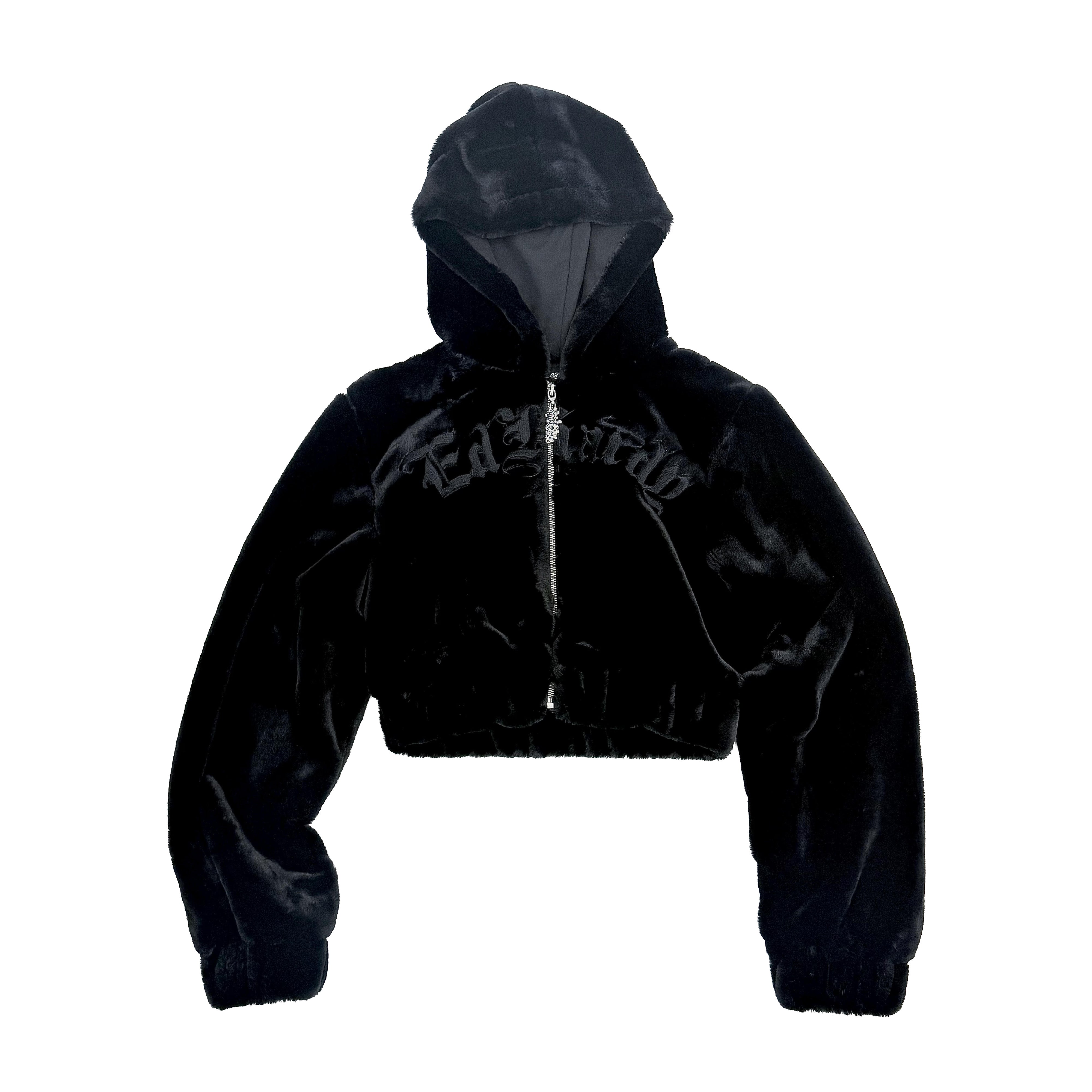 Tiger Flame Faux Fur Hooded Jacket