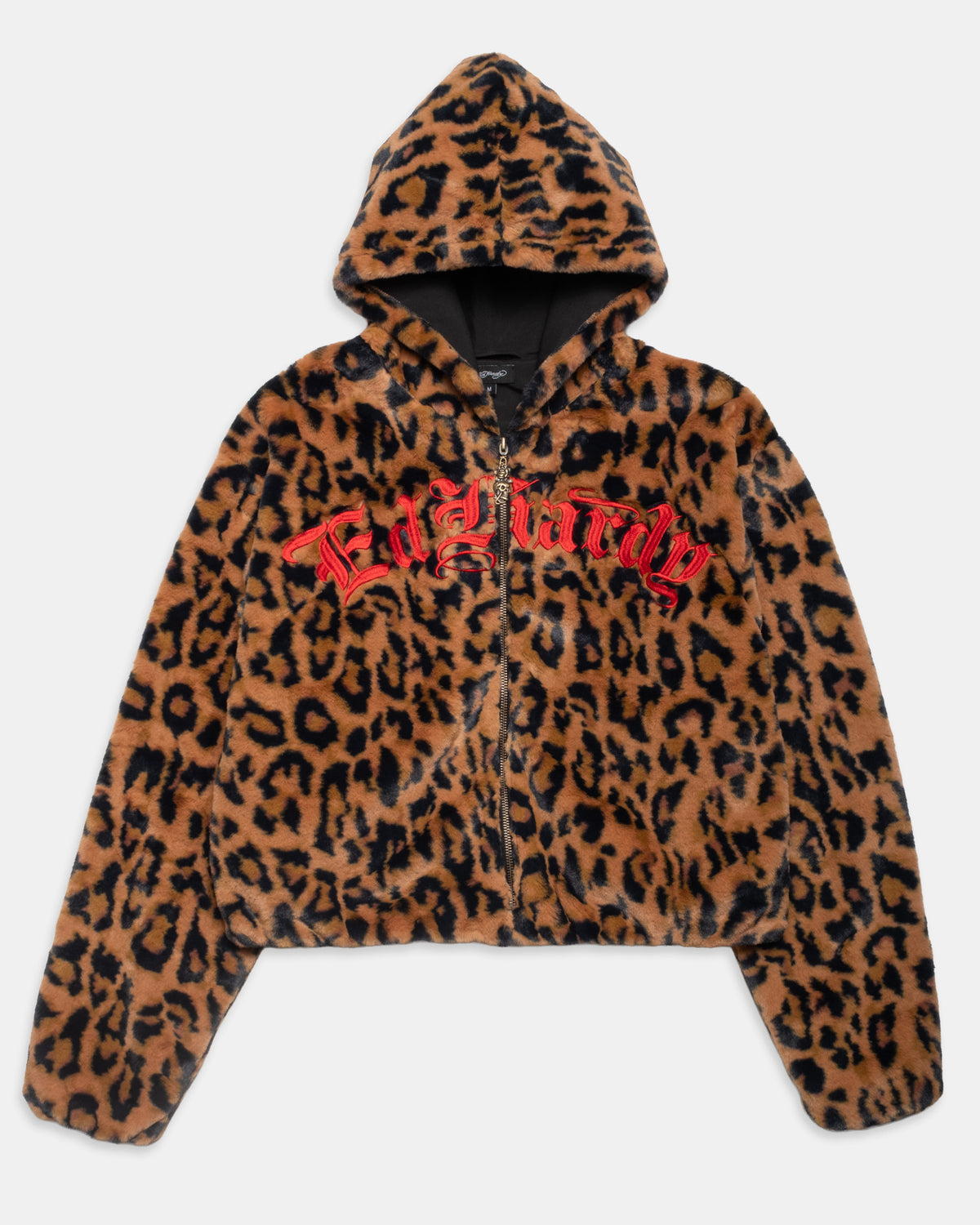 3 Hearts Faux Fur Boxy Hooded Jacket