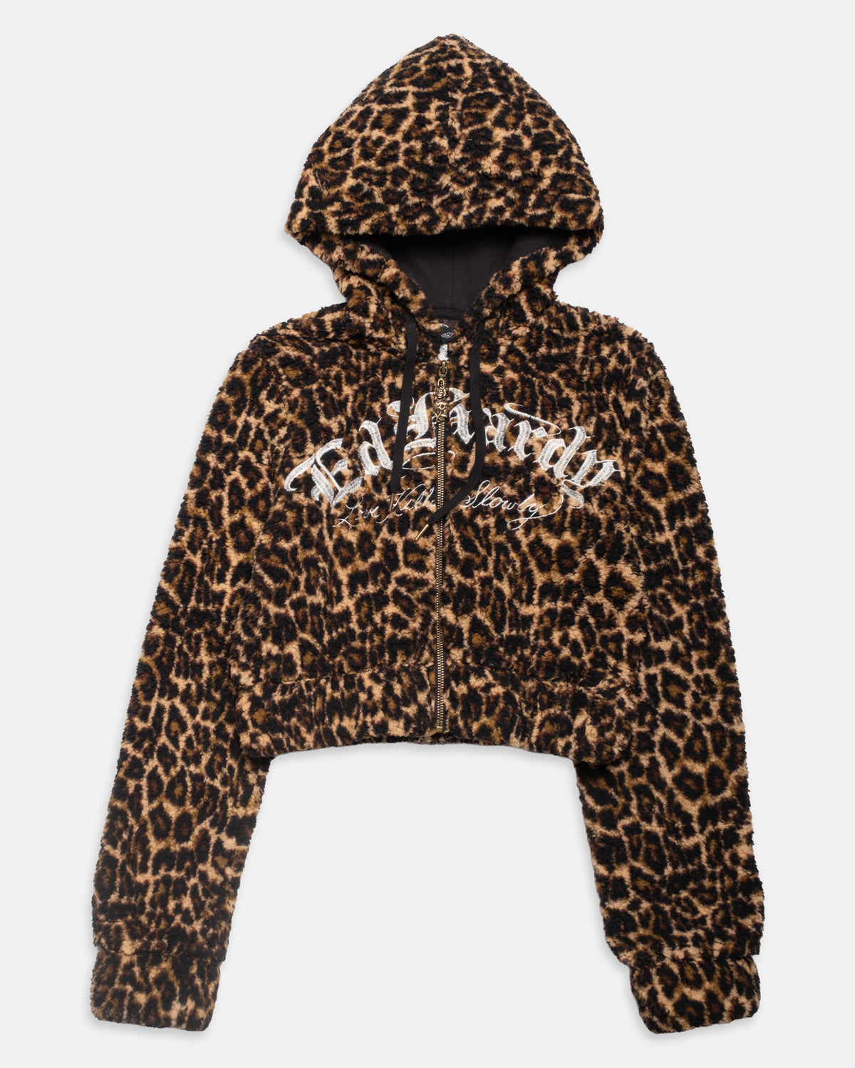 Flame Dagger Hooded Sherpa Zip Up Jacket