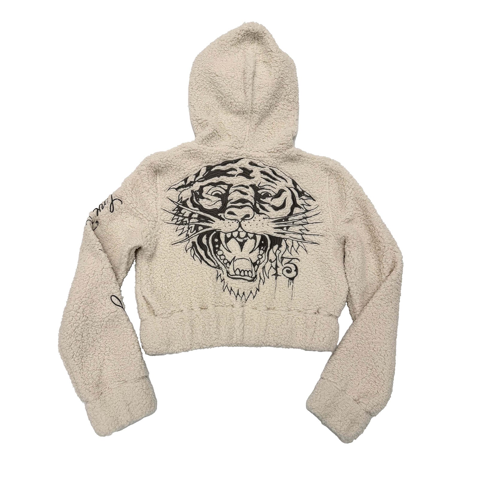 Tiger Hooded Sherpa Zip Up Jacket