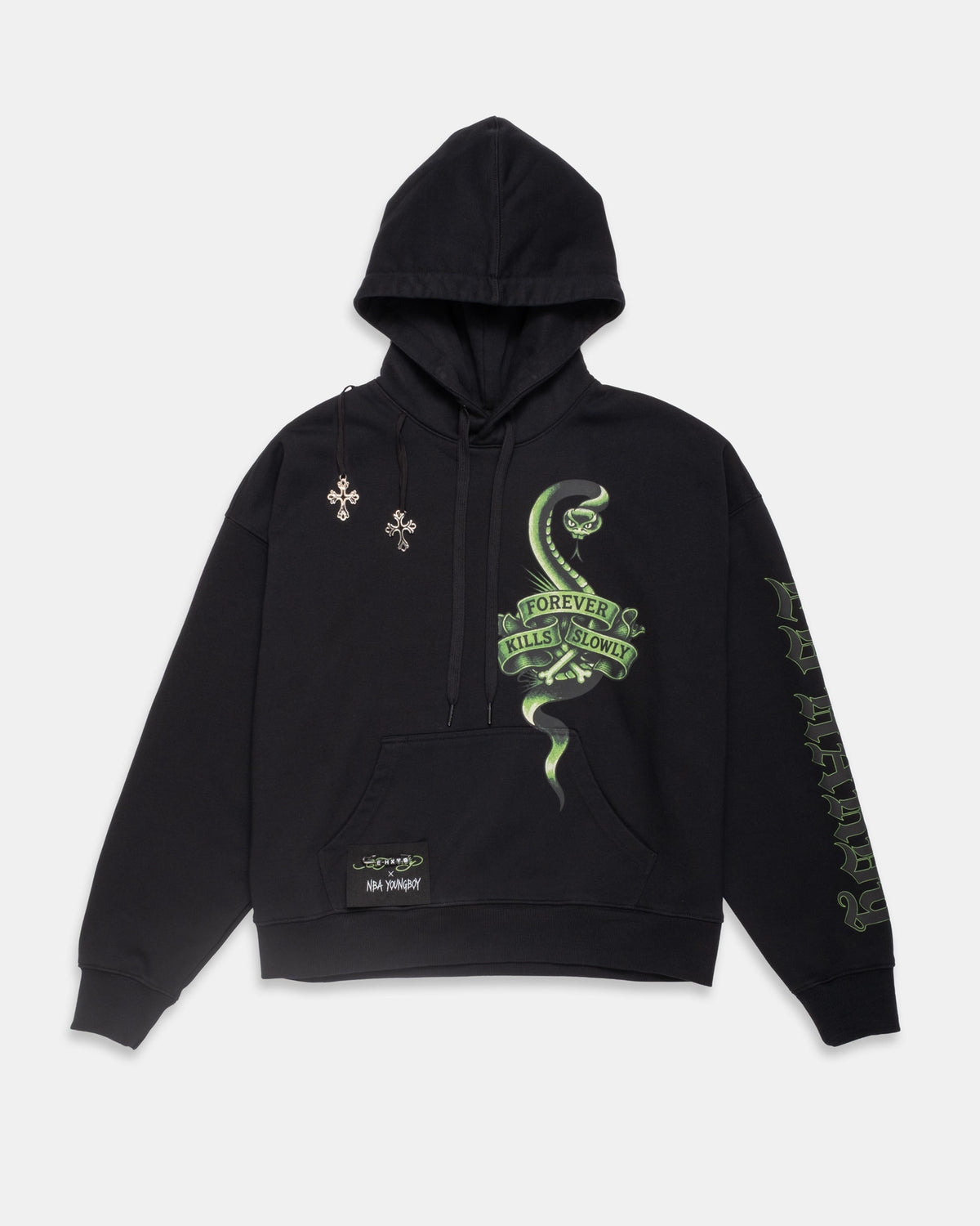 Cross Snake Boxy Fleece Hoodie