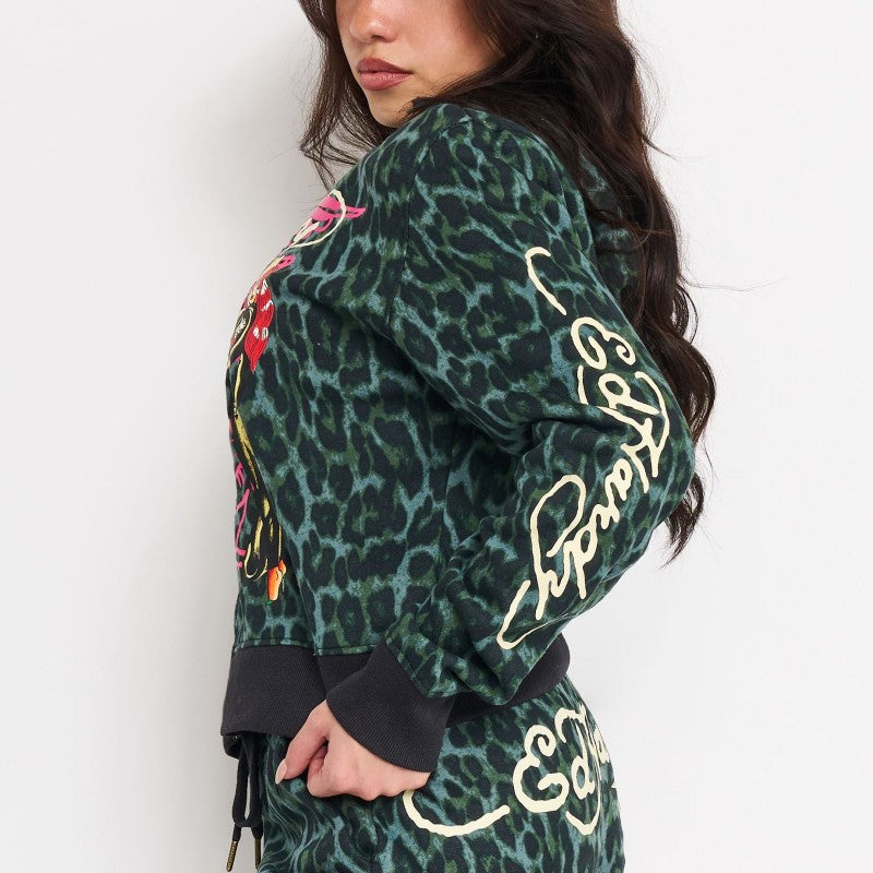 Anchor Rose Relaxed Zip Front Hoodie