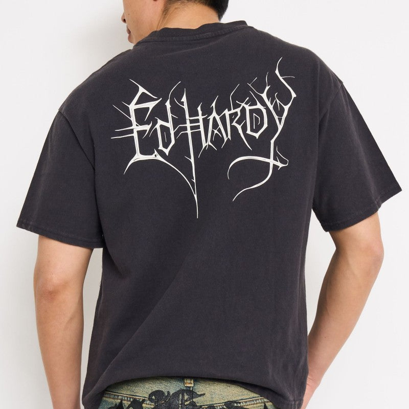 Cross Skulls Boxy Tee | Men's Y2K Tee | Ed Hardy