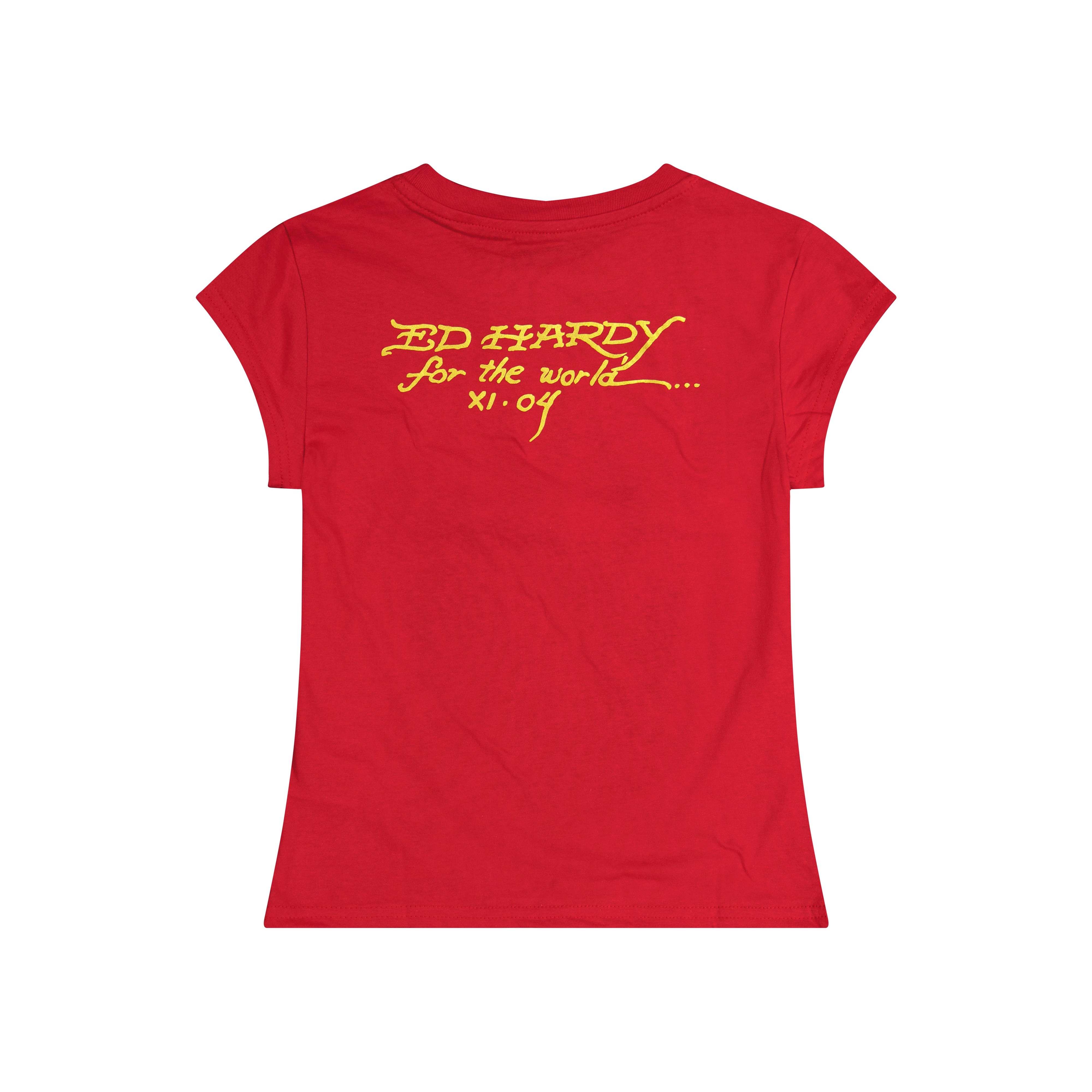 edhardyoriginals XS / CHERRY Leopard Panther Rhinestone Cap Sleeve