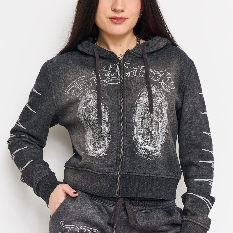 mary. Mary Relaxed Zip Front Hoodie
