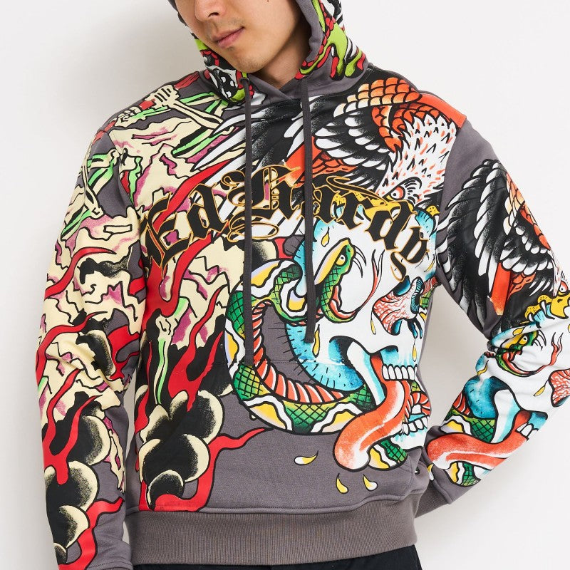 Multi Skulls Boxy Hoodie