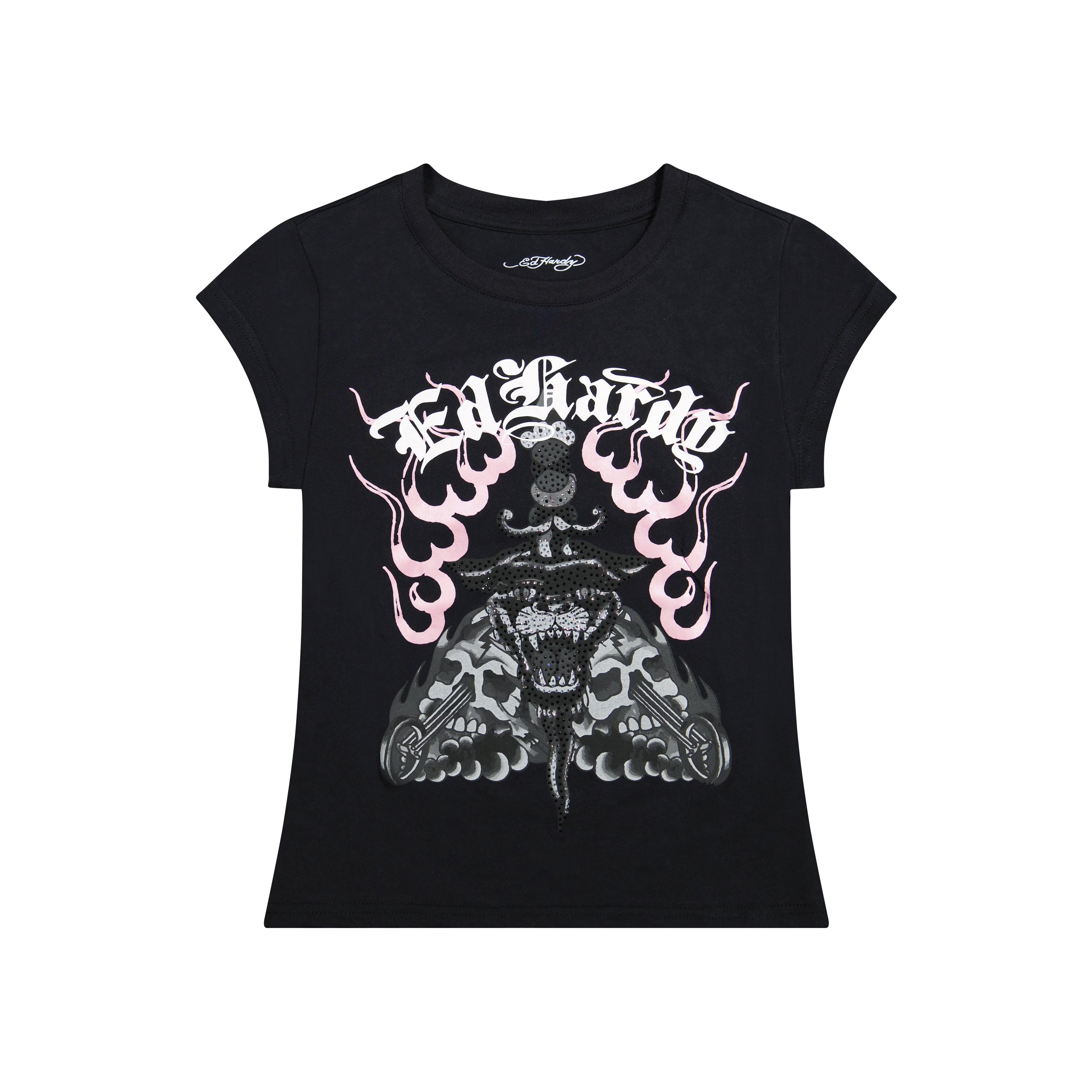 edhardyoriginals XS / BLACK Panther Dagger Cap Sleeve Tee