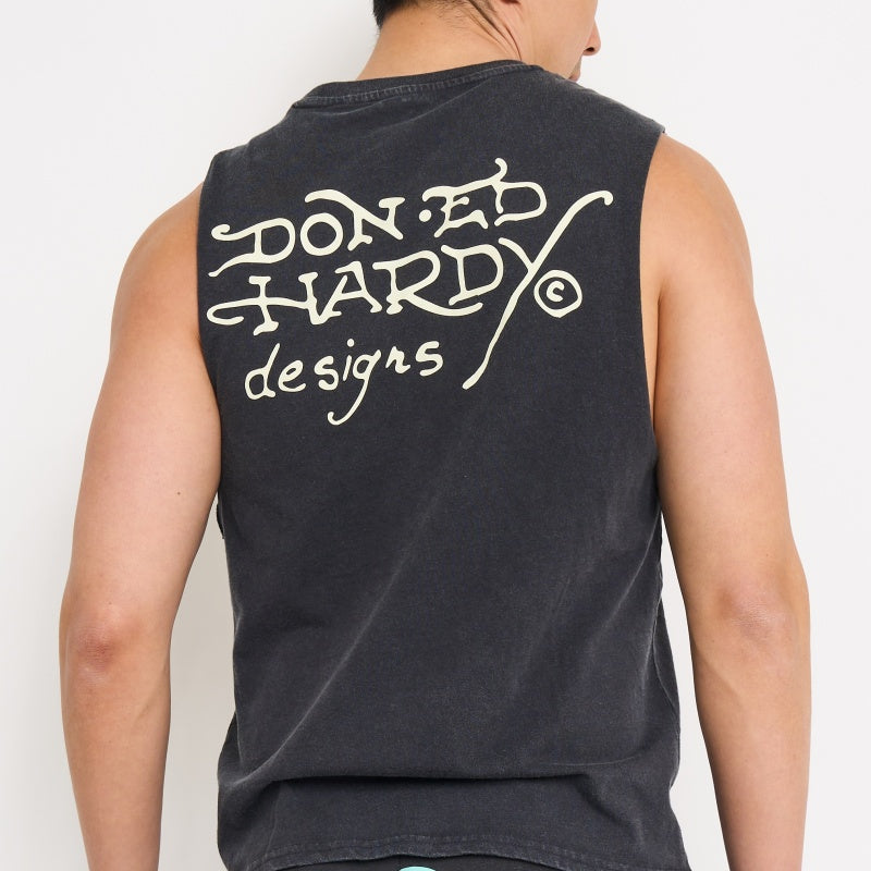 edhardyoriginals S / MINERAL GREY Wolves Mens Cut Off Tee