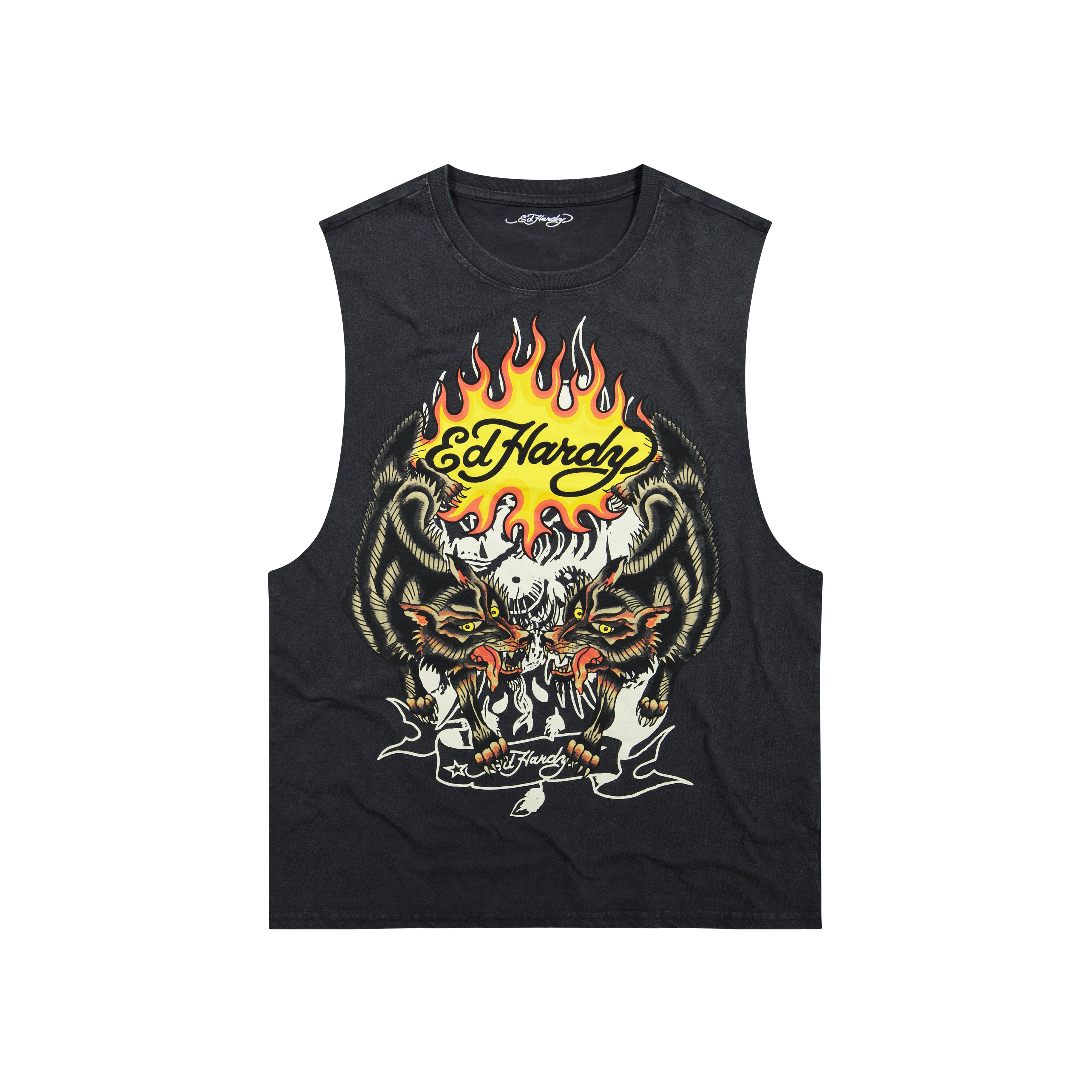 edhardyoriginals S / MINERAL GREY Wolves Mens Cut Off Tee