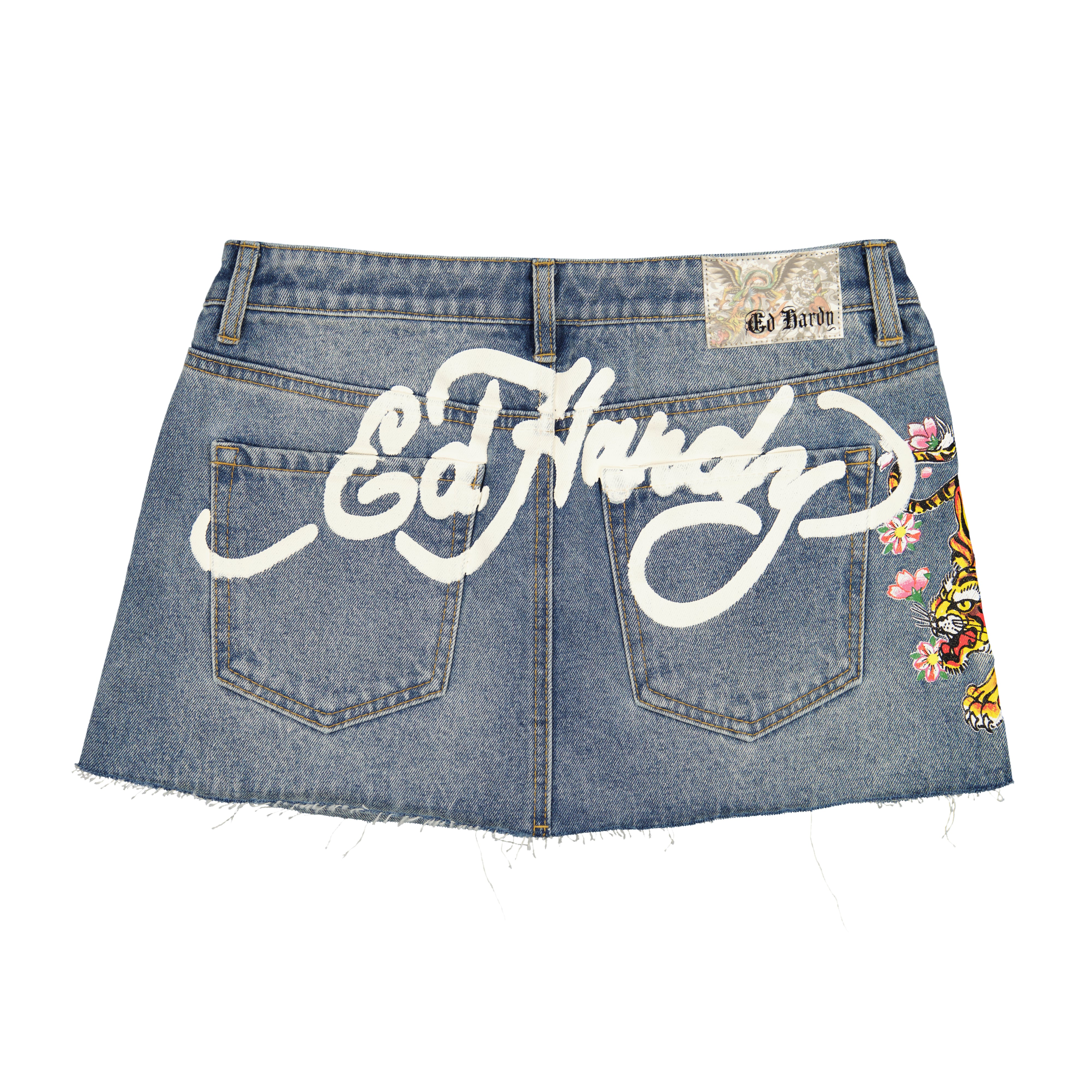 Tiger Flowers Denim Skirt