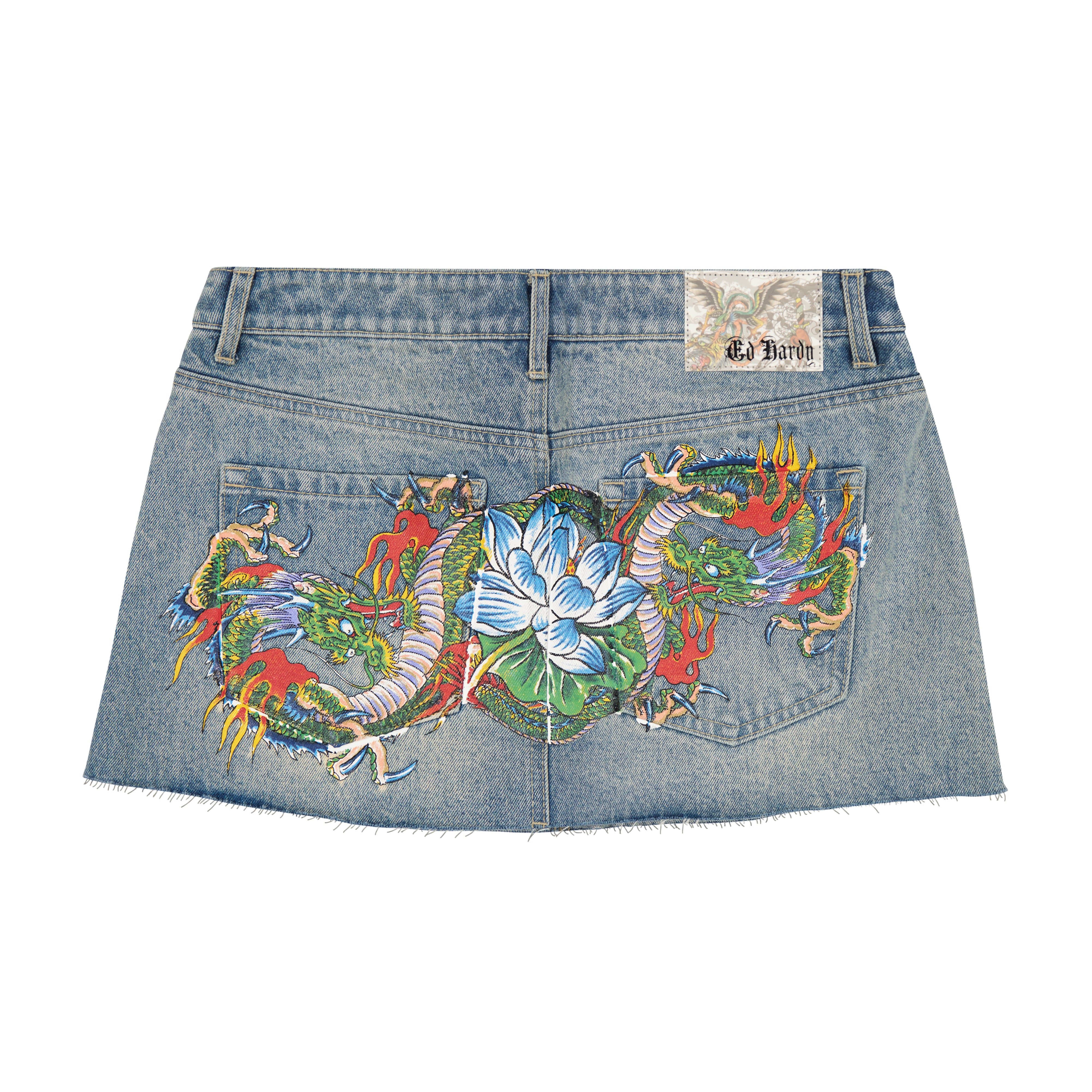 Dragon Denim Mini Skirt
