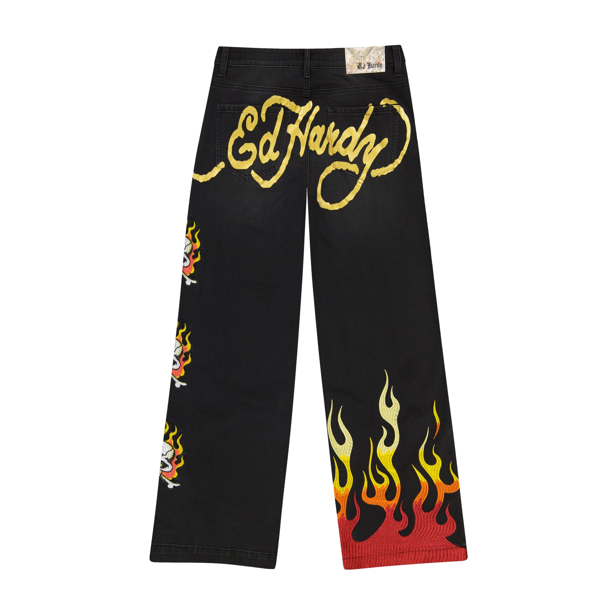 Limited Edition Fire Skull Wide Leg Jean