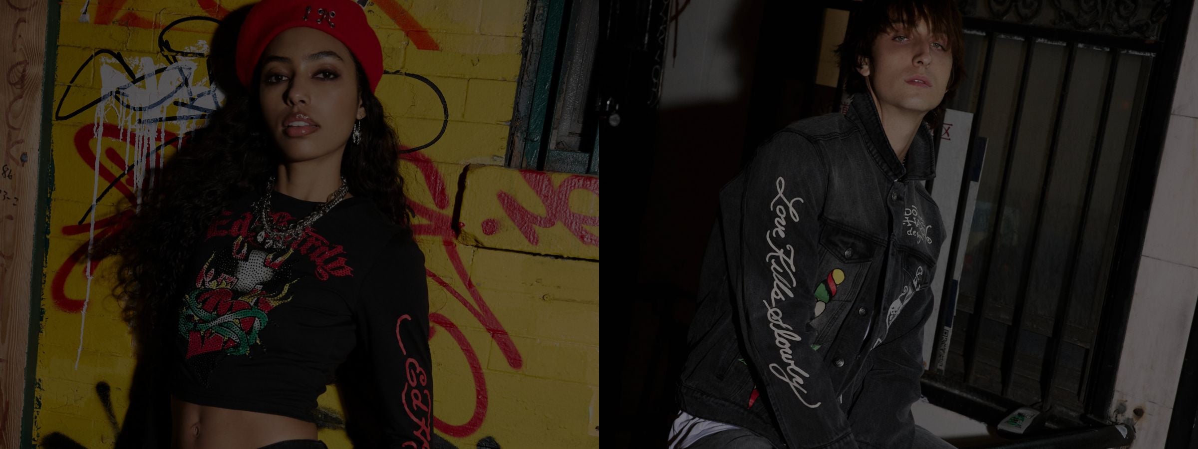 y2k❤️ 00s Ed Hardy ラインストーン ロゴ 薔薇 タンクトップ ED HARDY ROSE SKULL HOODIE EHW1800-44 - Shiekh