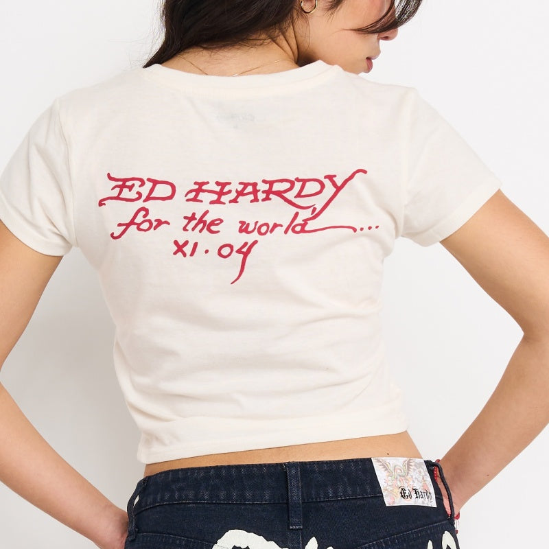edhardyoriginals XS / IVORY Battle Horses Baby Tee