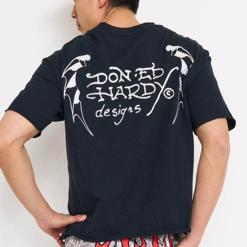 Crosses Rhinestone Boxy Cropped Tee | Men's Y2K Tee | Ed Hardy