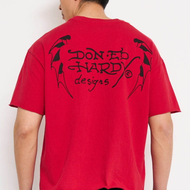 Skull Roses Boxy Cropped Tee | Men's Y2K Tee | Ed Hardy