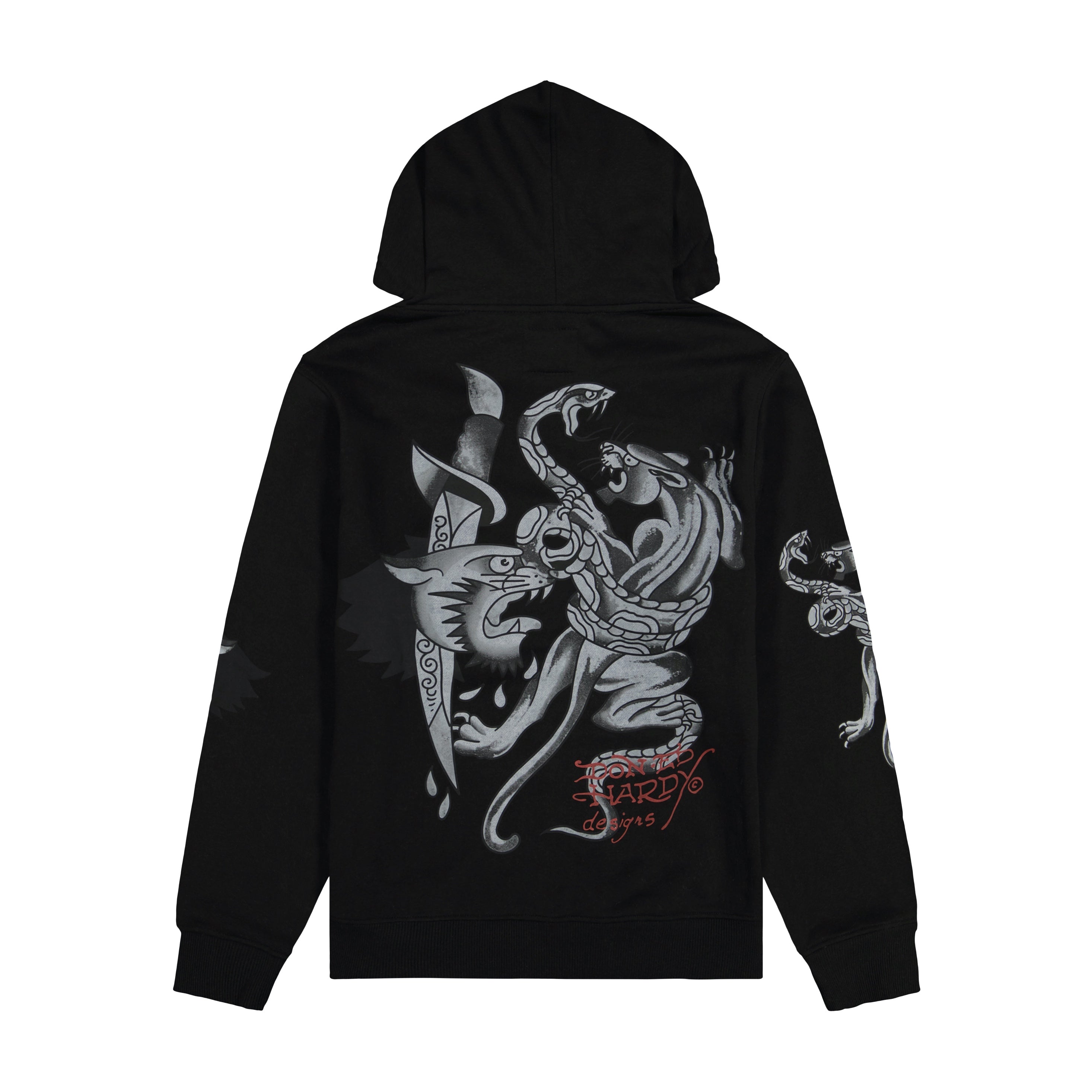 Ed Hardy パーカー barebear Panther Fleece Zip Front Hoodie