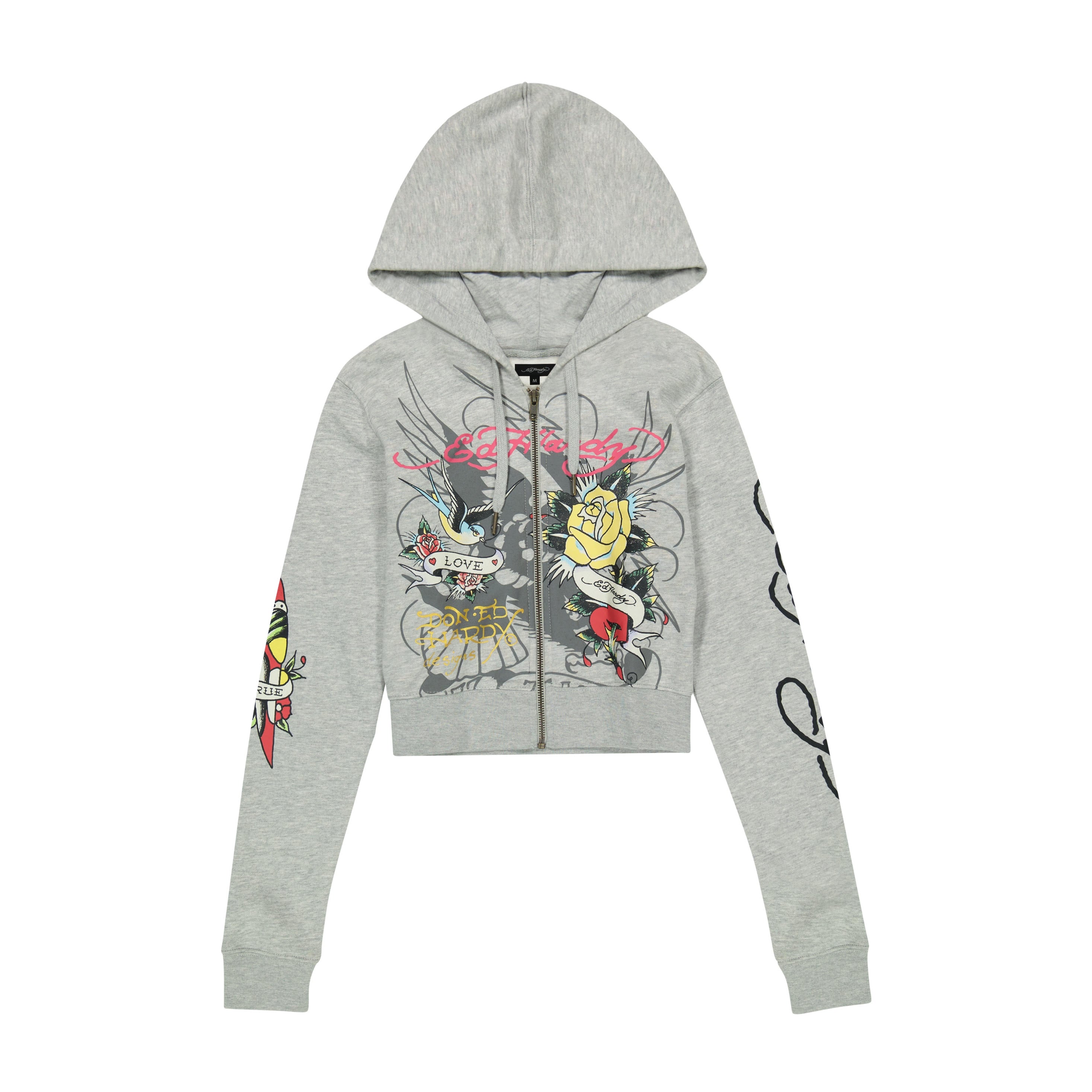 Ed Hardy Women's Size M Grey Cobra Art For Life Hoodie outlet Pullover