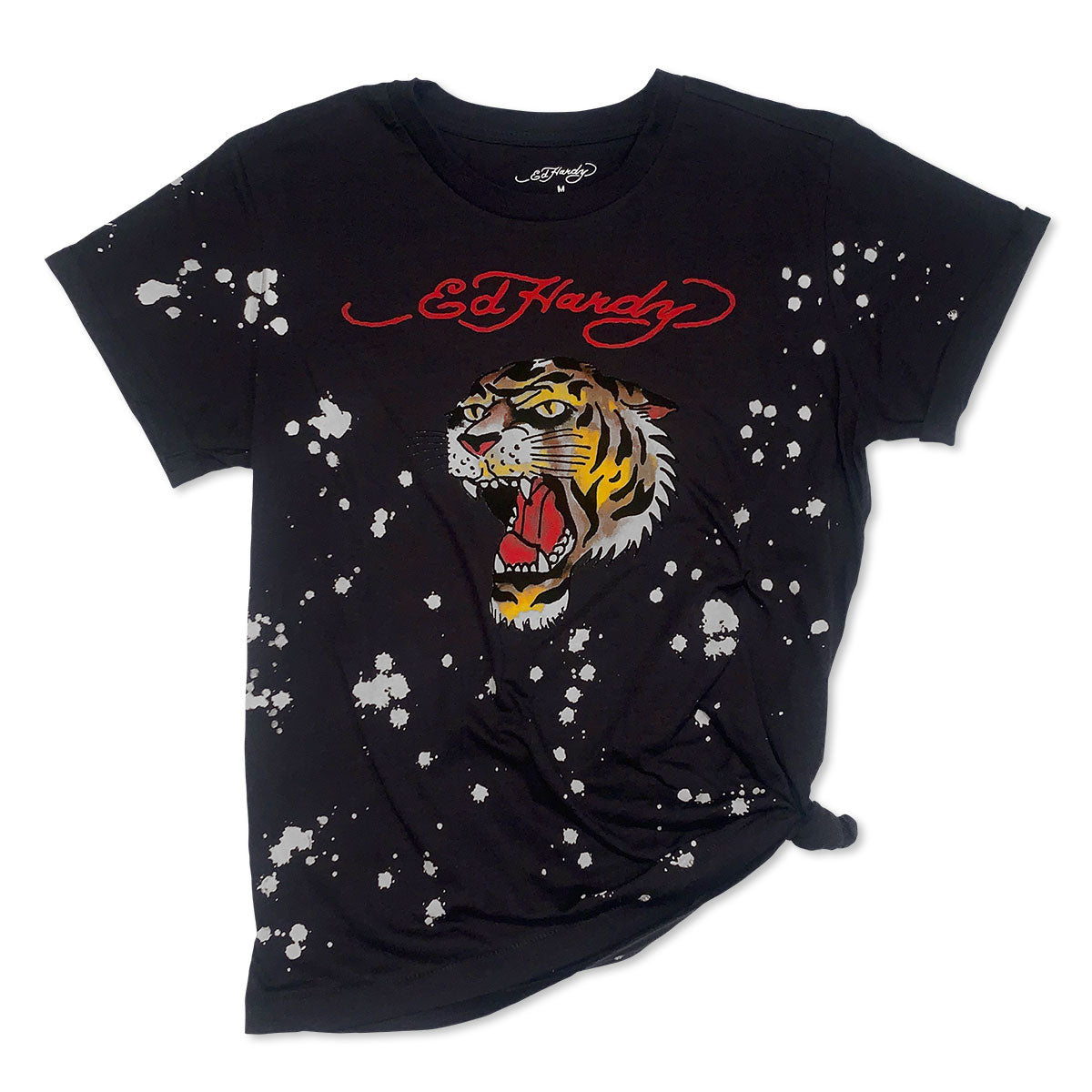 Bleach Tiger Head Side Tie Boyfriend Tee - edhardyoriginals