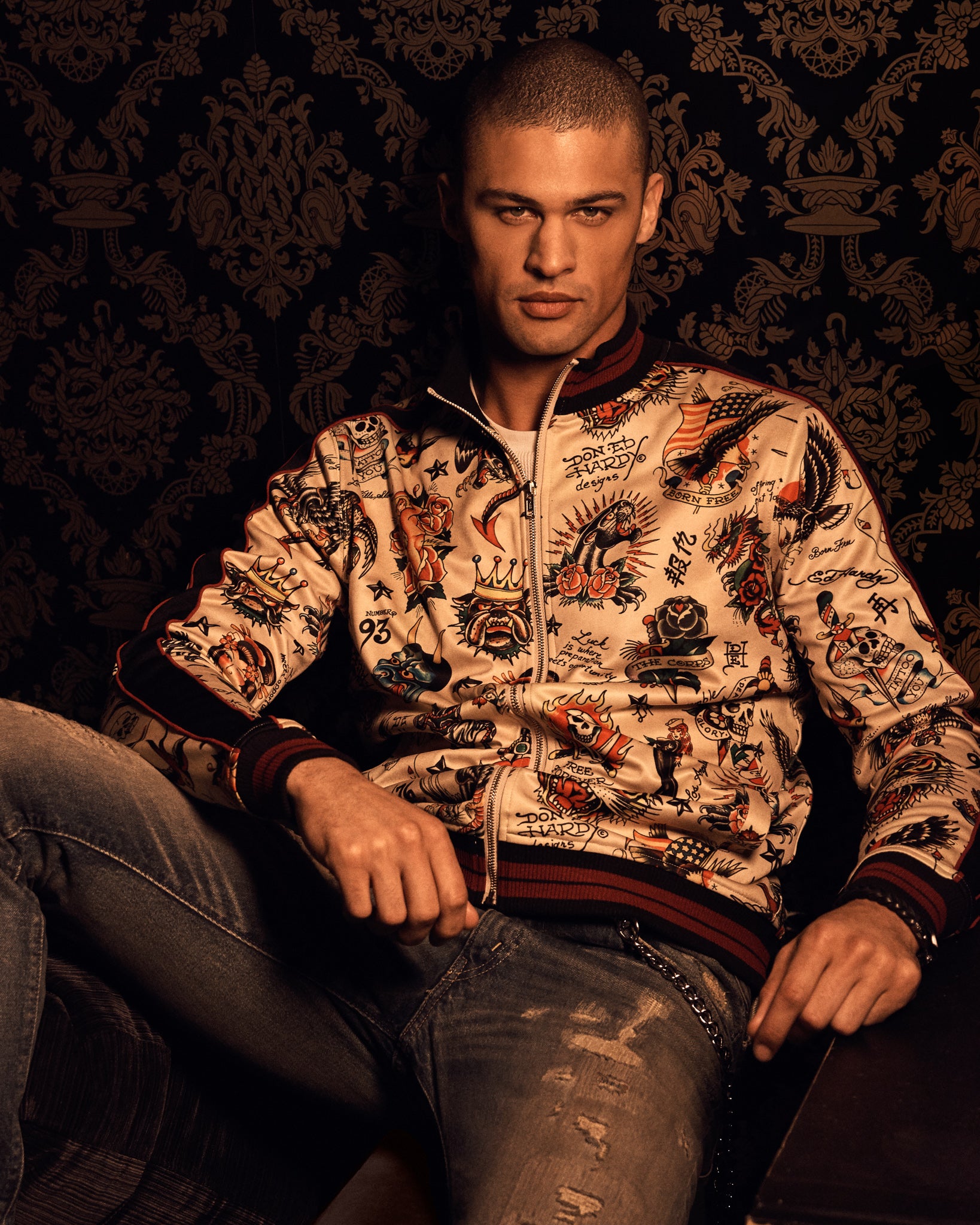 Slim Fit Embellished Track Jacket